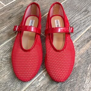 Steve Madden Red Mesh Flats